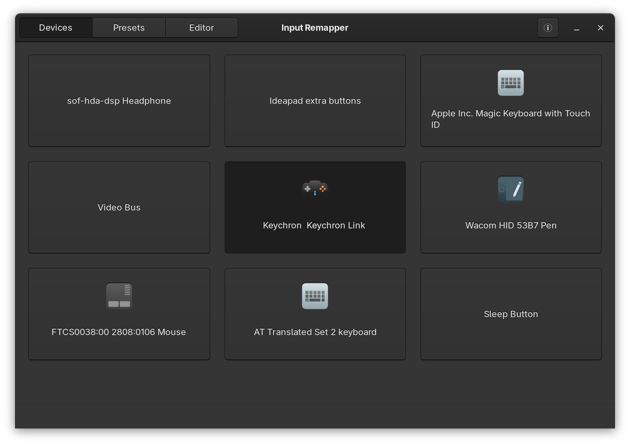 gnome input remapper devices